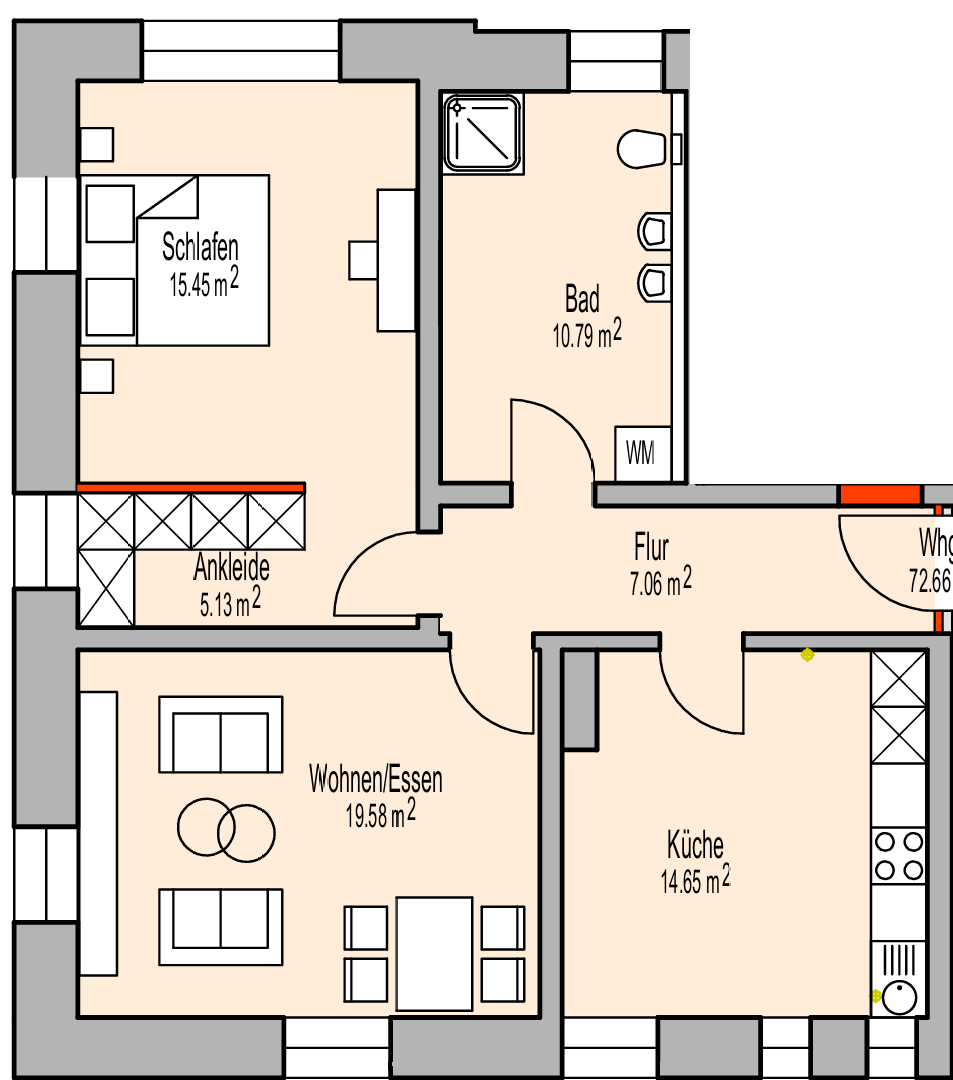 Neue renovierte stillvolle 2 Zimmer Wohnung - Zentral gelegen
